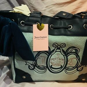 Rare Juicy Couture Black and Silver Tote Bag